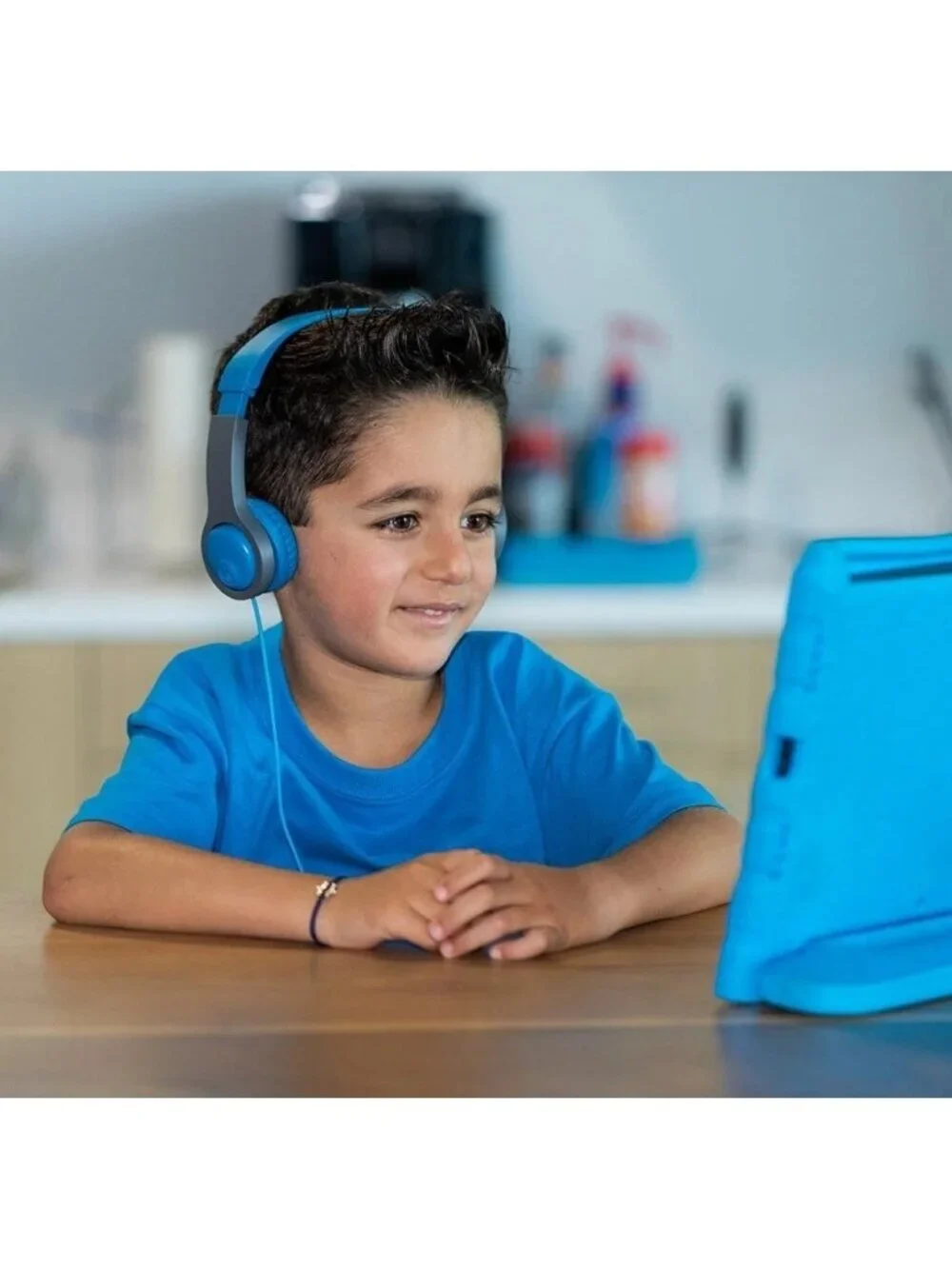 JLab JBuddies Folding Gen 2 Kids Headphones Wired Volume Limiter Ages 2+ Blue